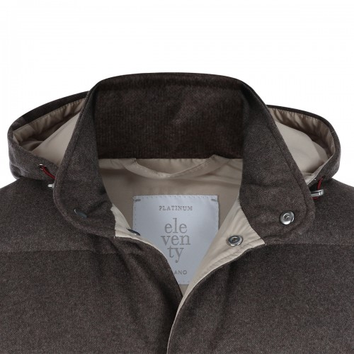 DARK BROWN WOOL VEST DOWN JACKET