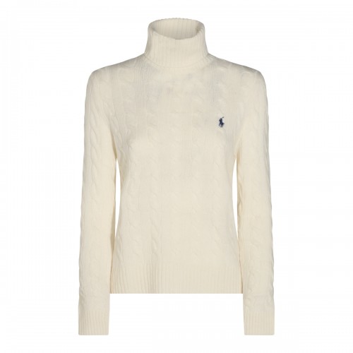 CREAM WOOL AND CASHMERE BLEND SWEATER