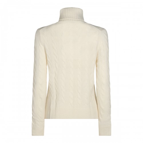 CREAM WOOL AND CASHMERE BLEND SWEATER