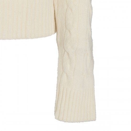 CREAM WOOL AND CASHMERE BLEND SWEATER