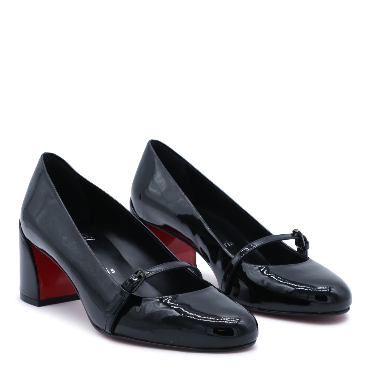 BLACK LEATHER NINA PUMPS