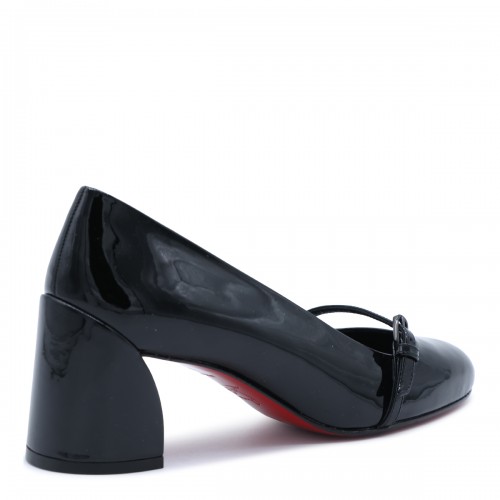 BLACK LEATHER NINA PUMPS