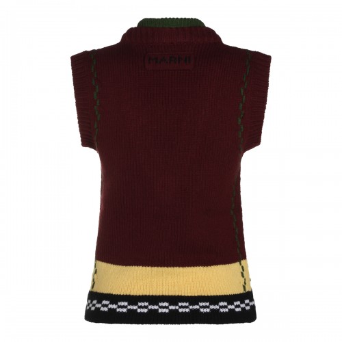 BORDEAUX WOOL VEST KNITWEAR 2