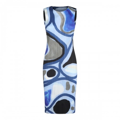 LIGHT BLUE PLEATED PRINTED...
