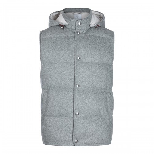 LIGHT GREY PUFFER VEST DOWN...