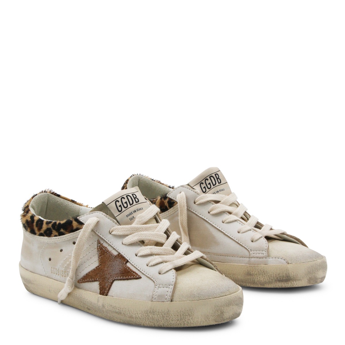 BEIGE AND LEOPARD LEATHER SUPERSTAR...