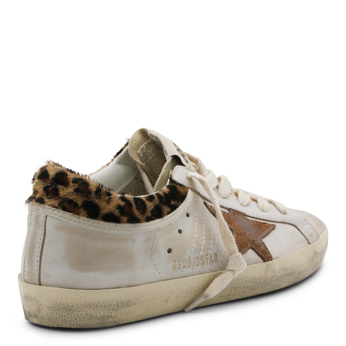 BEIGE AND LEOPARD LEATHER SUPERSTAR...