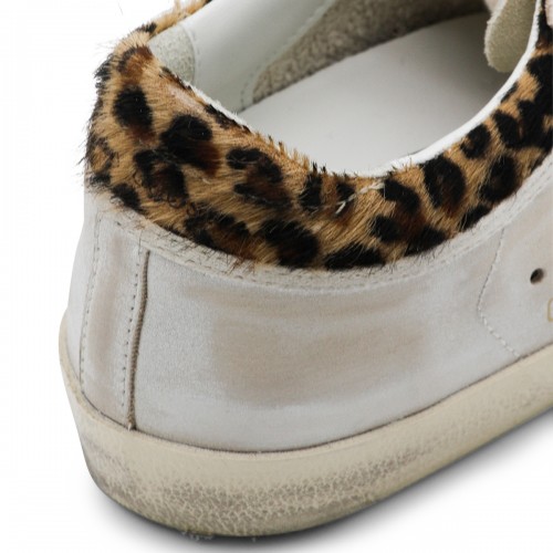BEIGE AND LEOPARD LEATHER SUPERSTAR SNEAKERS