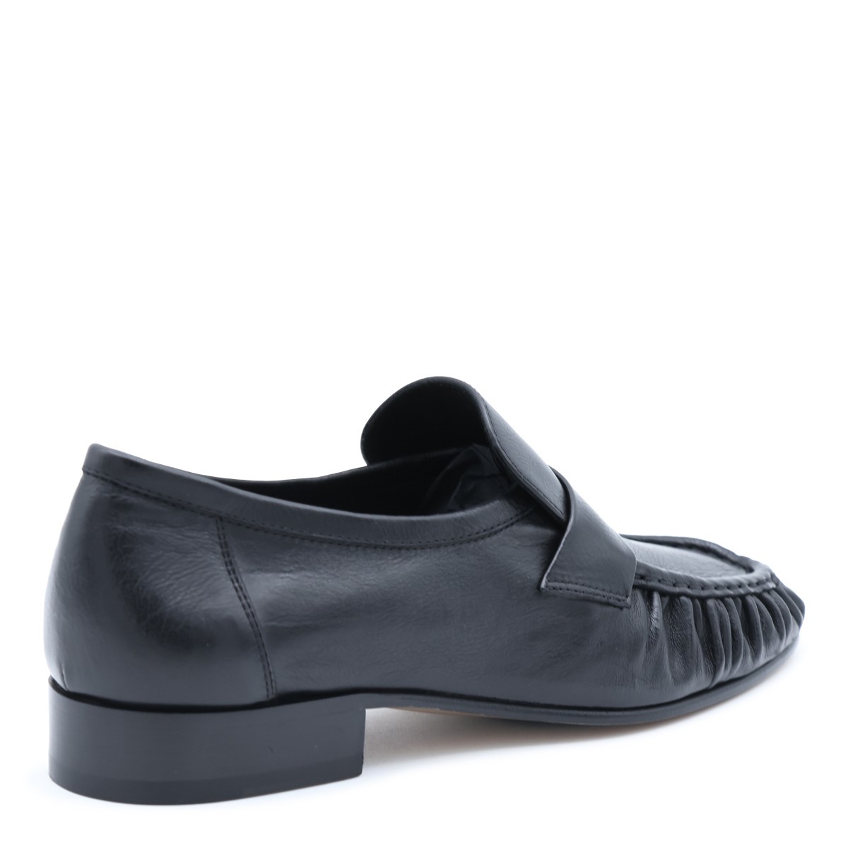 BLACK LEATHER SOFT LOAFERS