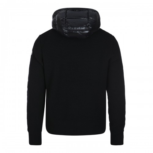 BLACK KNITTED CASUAL JACKET