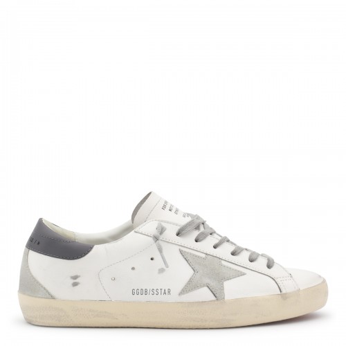WHITE AND GREY LEATHER...