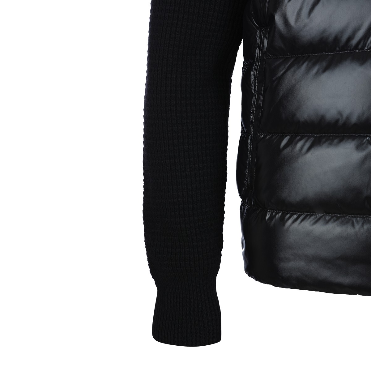 BLACK KNITTED CASUAL JACKET