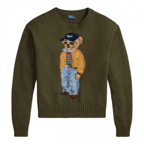 GREEN OLIVE COTTON KNITWEAR
