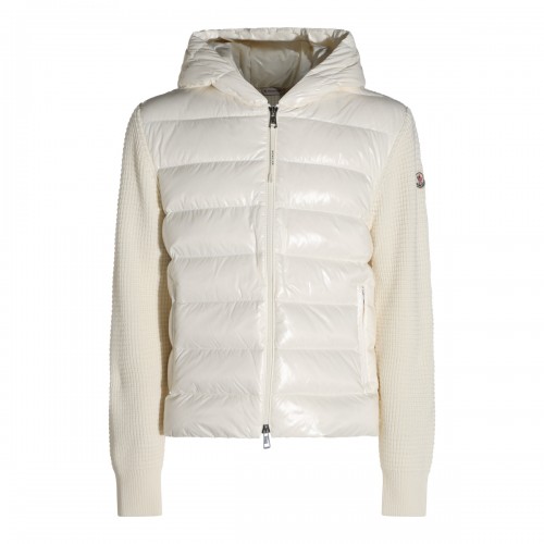 WHITE KNITTED CASUAL JACKET