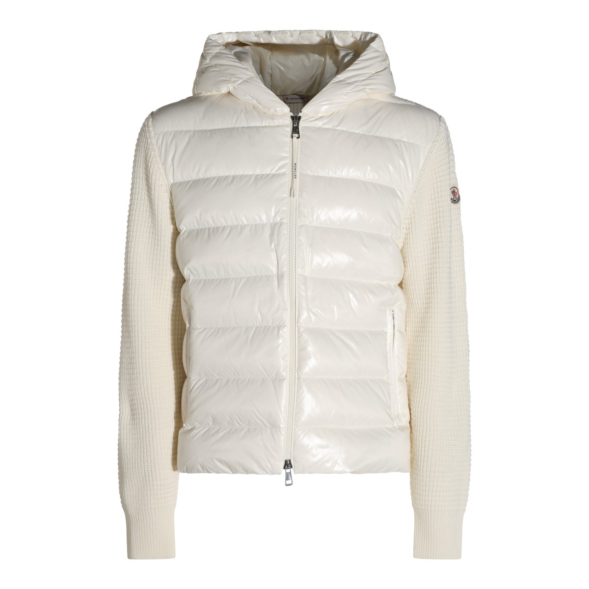 WHITE KNITTED CASUAL JACKET