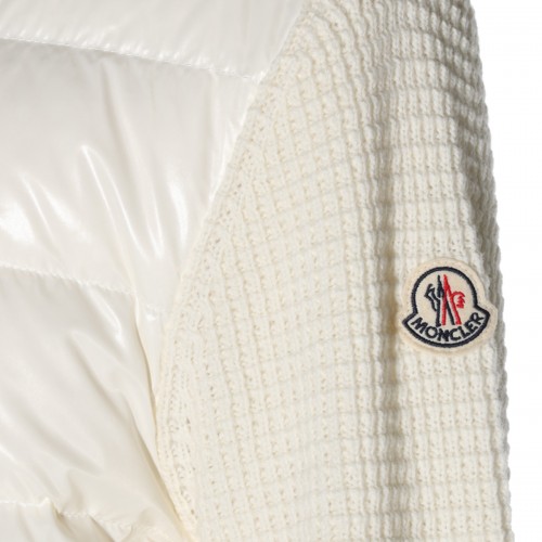 WHITE KNITTED CASUAL JACKET