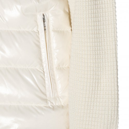 WHITE KNITTED CASUAL JACKET