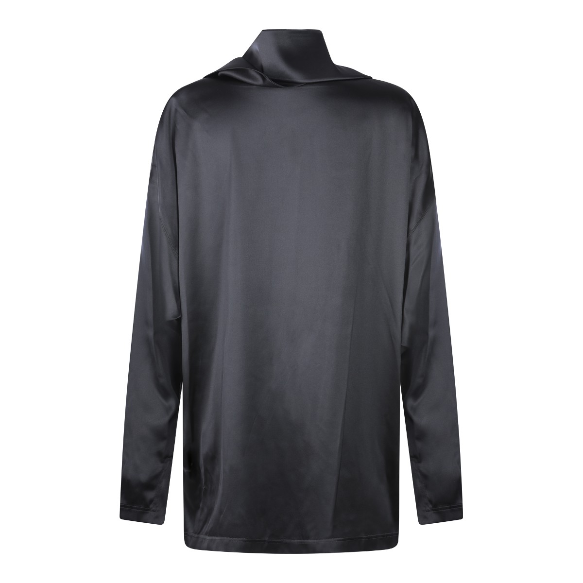 BLACK SILK KNOT COLLAR TOP