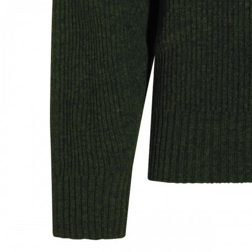 DARK GREEN VIRGIN WOOL SWEATER