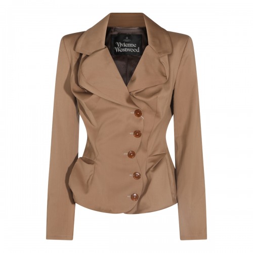 CAMEL VIRGIN WOOL DRUNKEN BLAZER