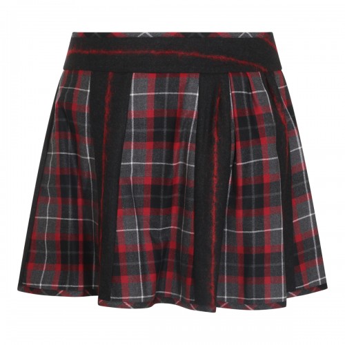 GREY AND RED WOOL SKIRT 2