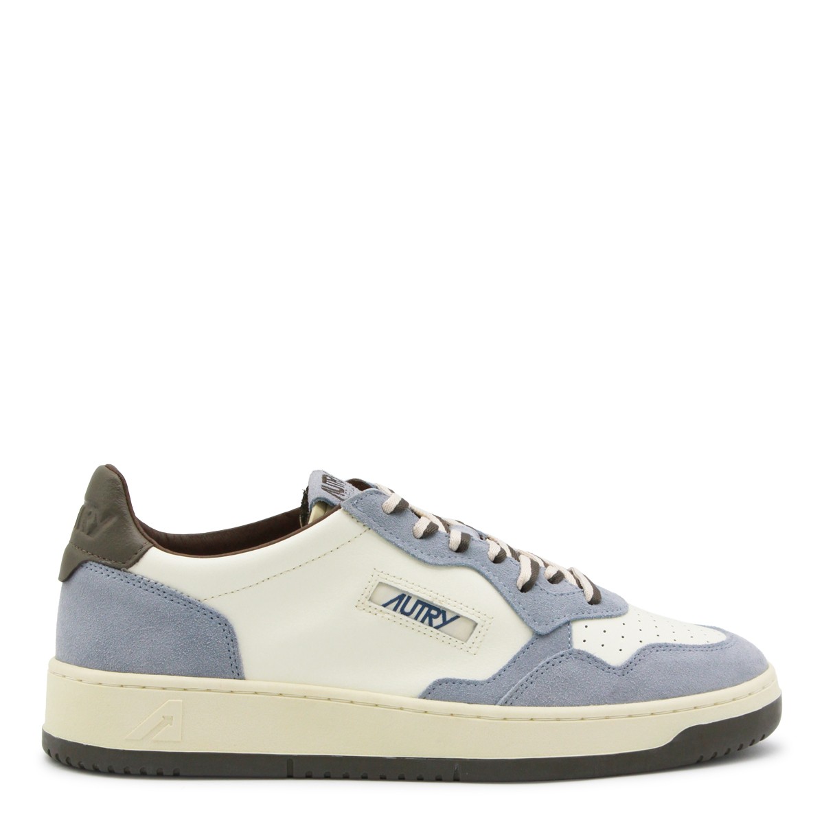 WHITE AND LIGHT BLUE LEATHER MEDALIST...