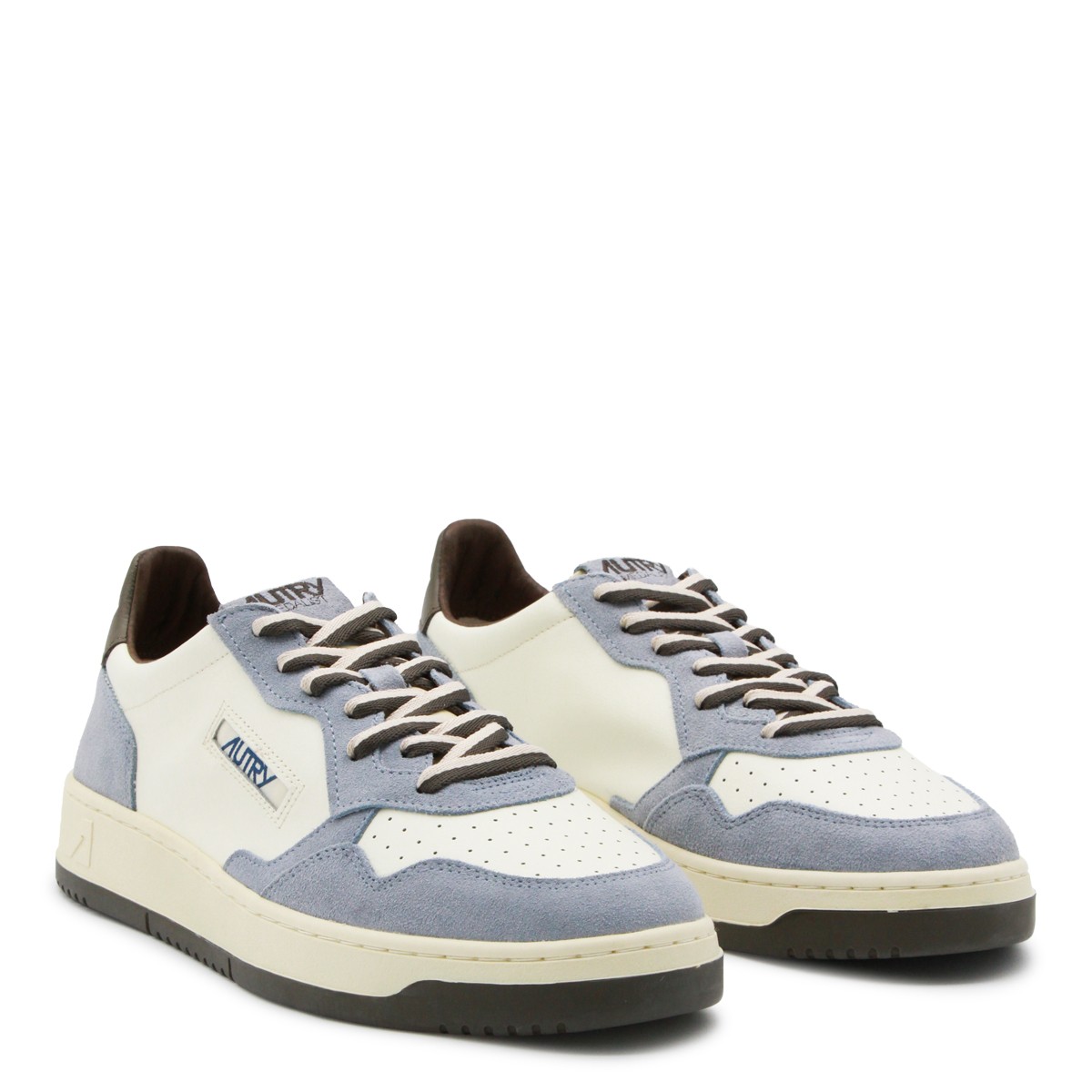 WHITE AND LIGHT BLUE LEATHER MEDALIST...