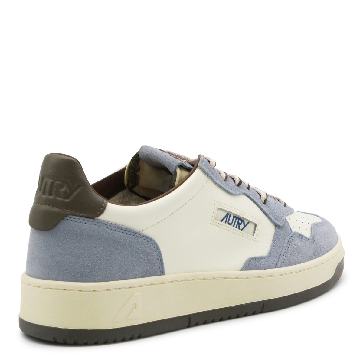 WHITE AND LIGHT BLUE LEATHER MEDALIST...