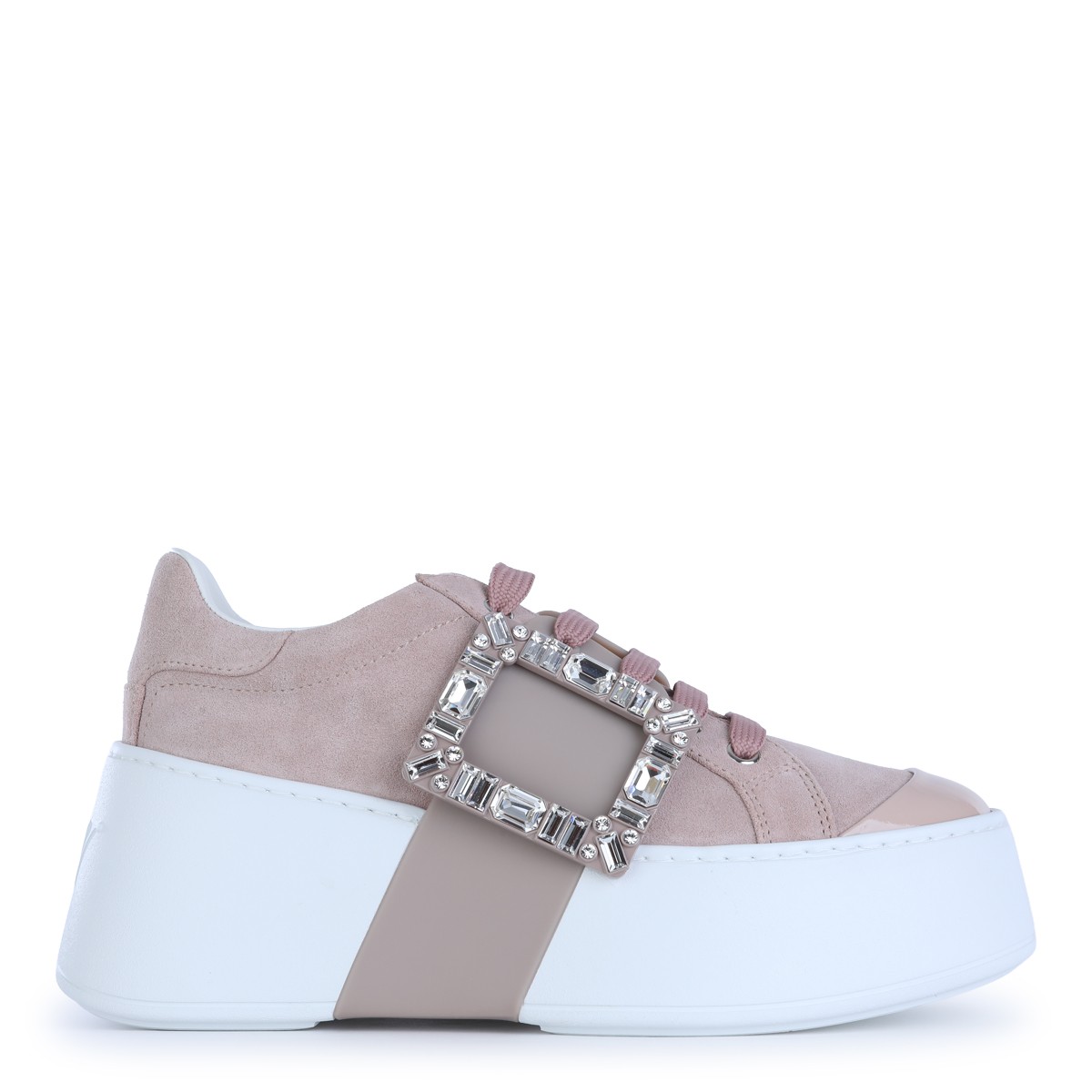 PINK SUEDE VIV' HIGH STRASS SNEAKERS