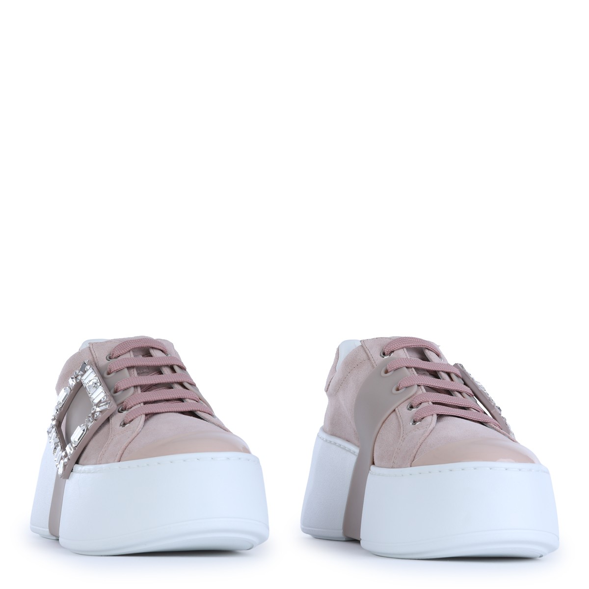 PINK SUEDE VIV' HIGH STRASS SNEAKERS