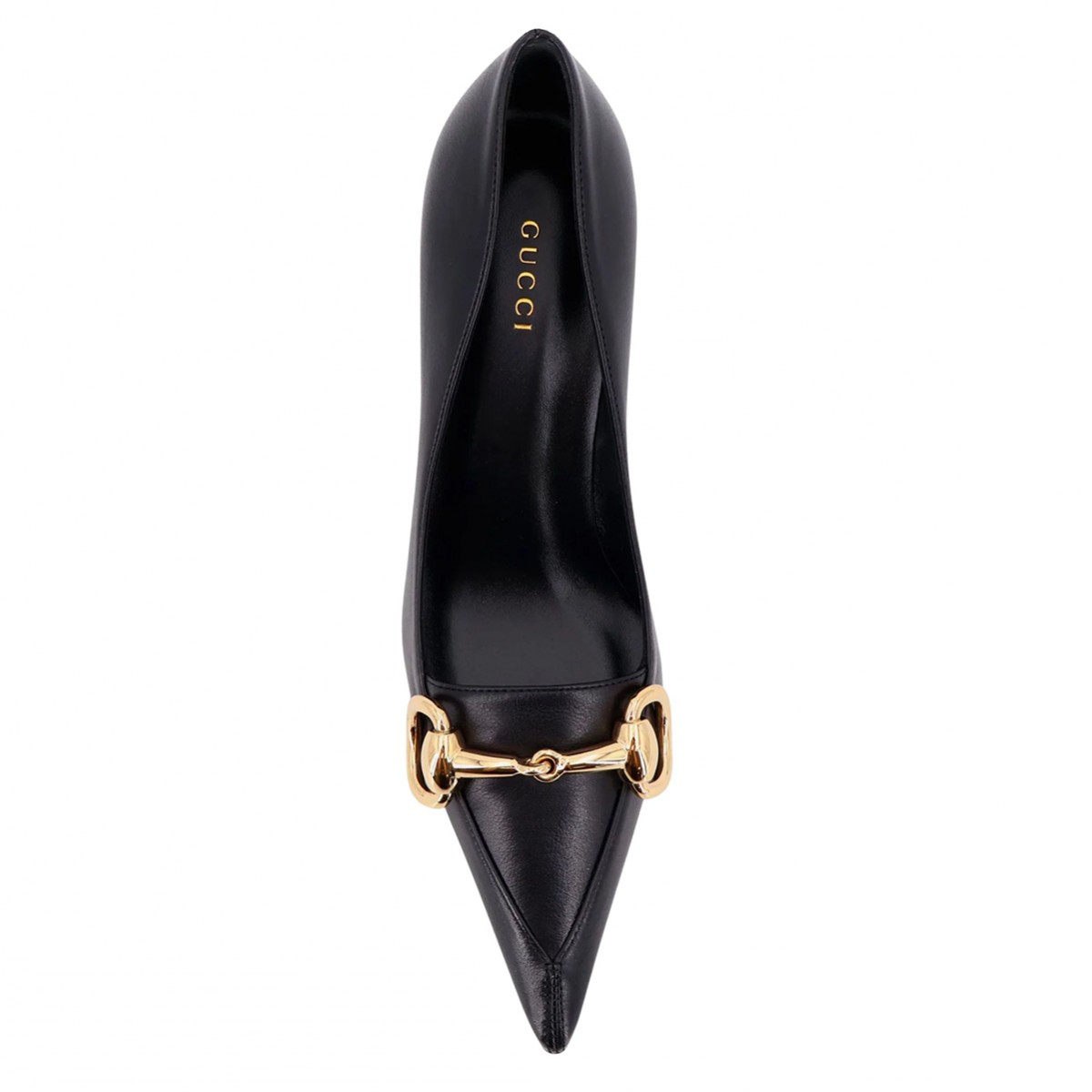 BLACK LEATHER BOULEVARD PUMPS
