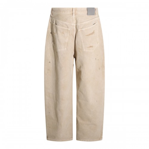 BEIGE COTTON DENIM JEANS