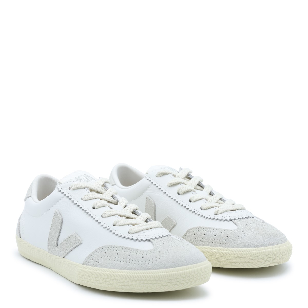 WHITE AND NATURAL VOLLEY SNEAKERS