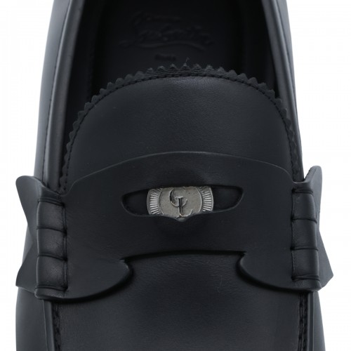BLACK LEATHER LOAFERS
