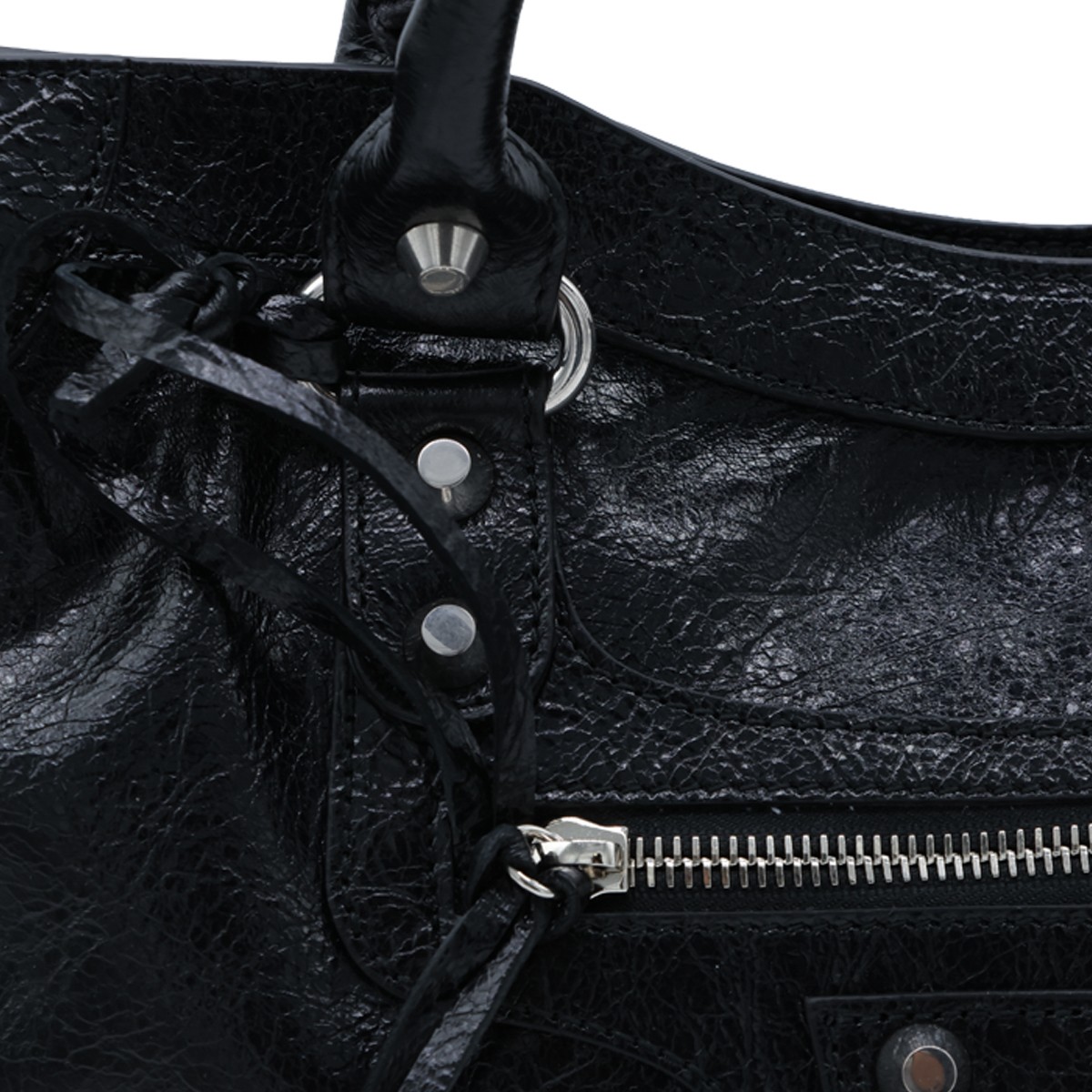 BLACK LEATHER LE CITY MEDIUM TOP...