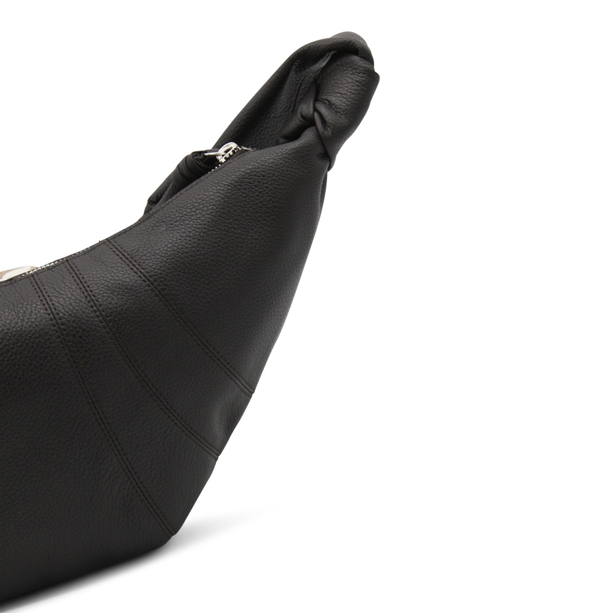 DARK BROWN LEATHER SMALL CROISSANT...