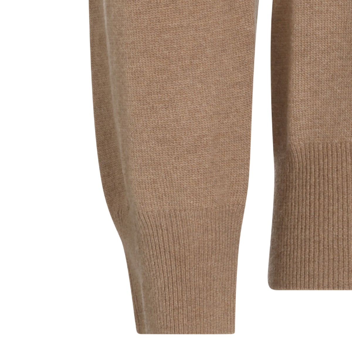 BEIGE VIRGIN WOOL SWEATER