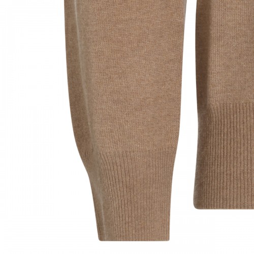 BEIGE VIRGIN WOOL SWEATER