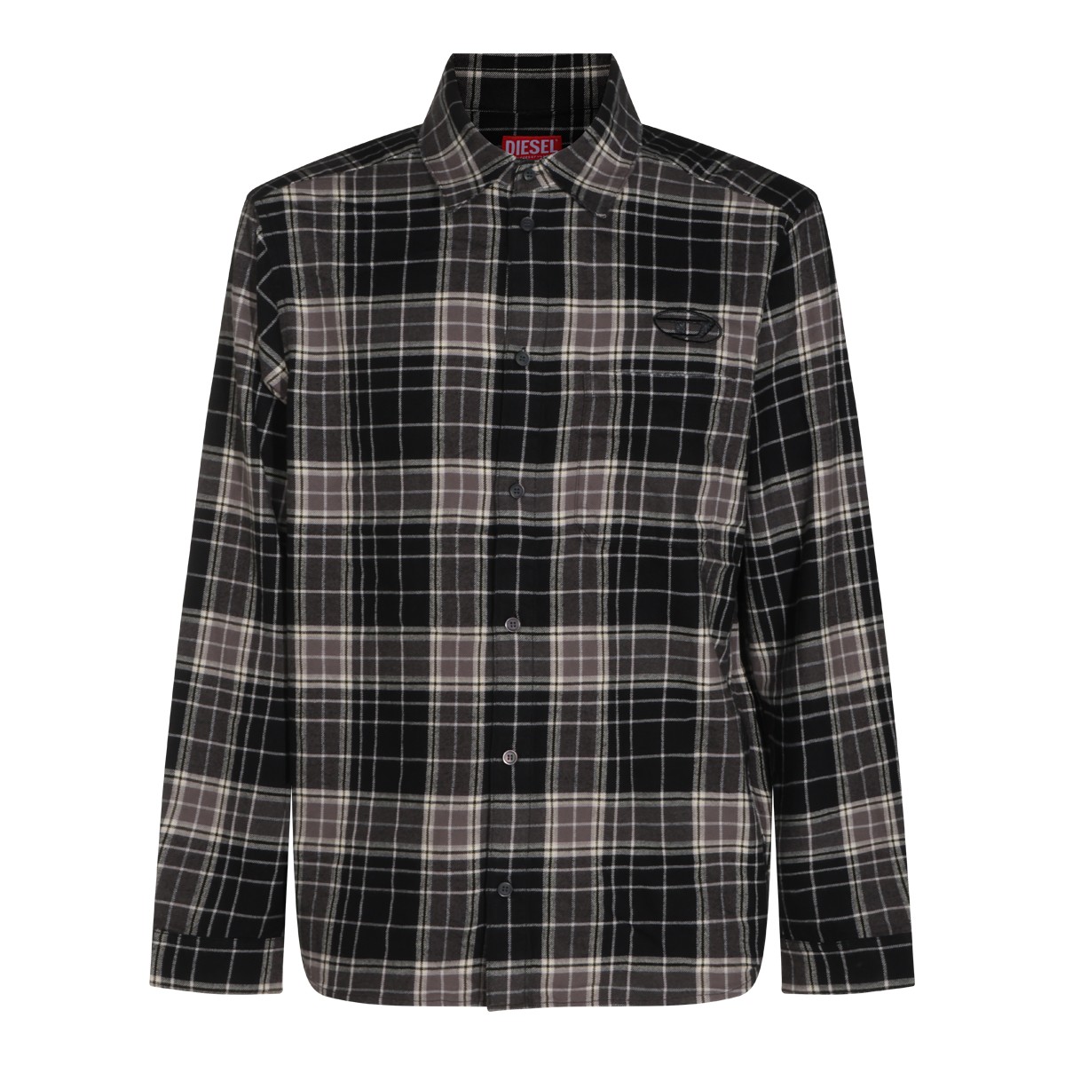 BLACK COTTON CHECK SHIRT