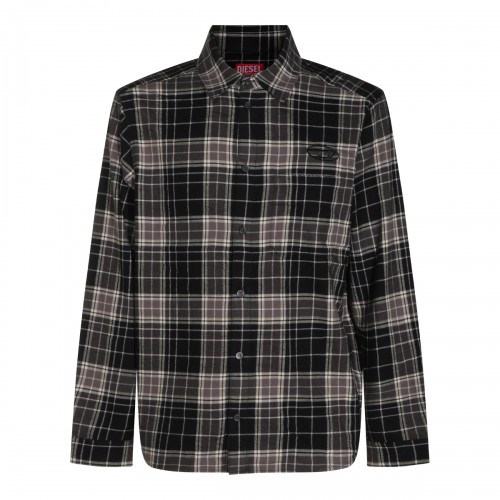 BLACK COTTON CHECK SHIRT