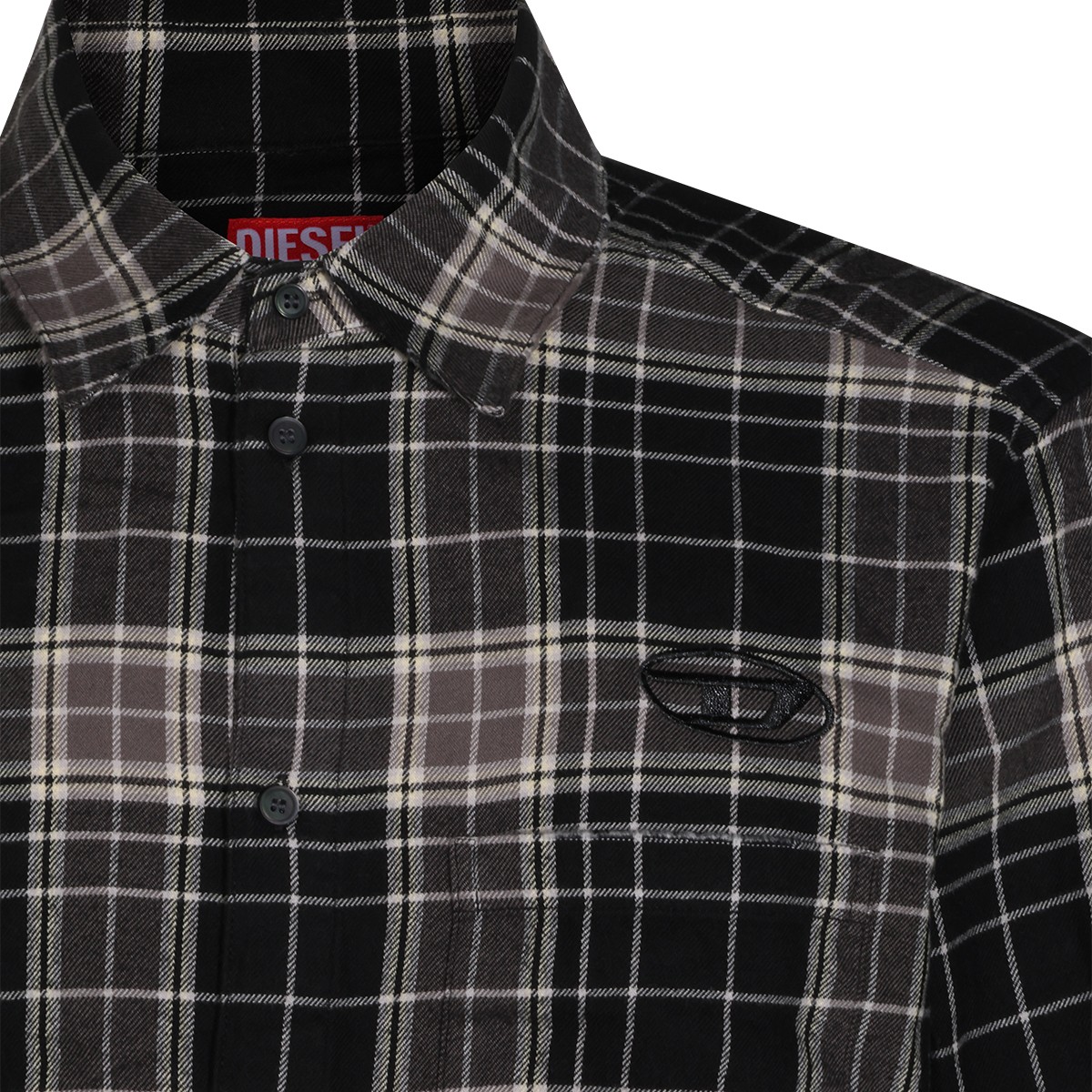 BLACK COTTON CHECK SHIRT