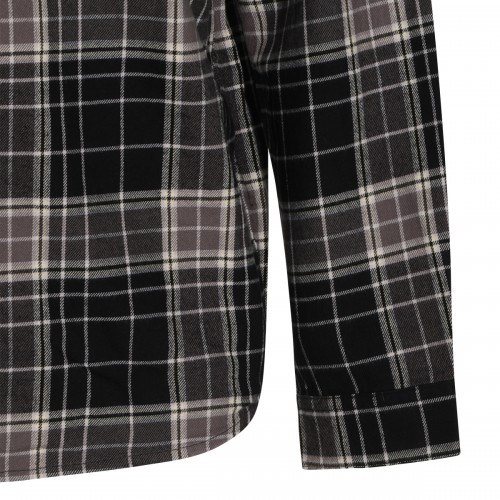 BLACK COTTON CHECK SHIRT