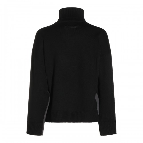 BLACK AND DARK GREY WOOL KNITWEAR
