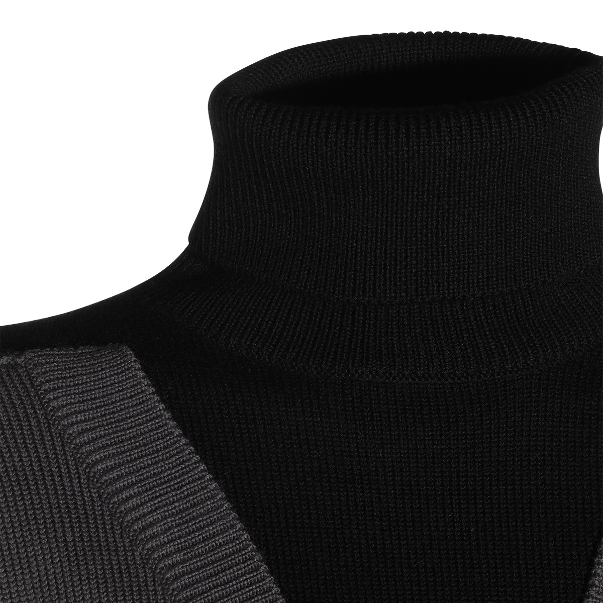 BLACK AND DARK GREY WOOL KNITWEAR