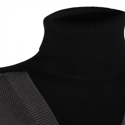BLACK AND DARK GREY WOOL KNITWEAR