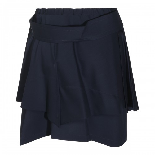 NAVY WOOL MEGHAN SKIRT