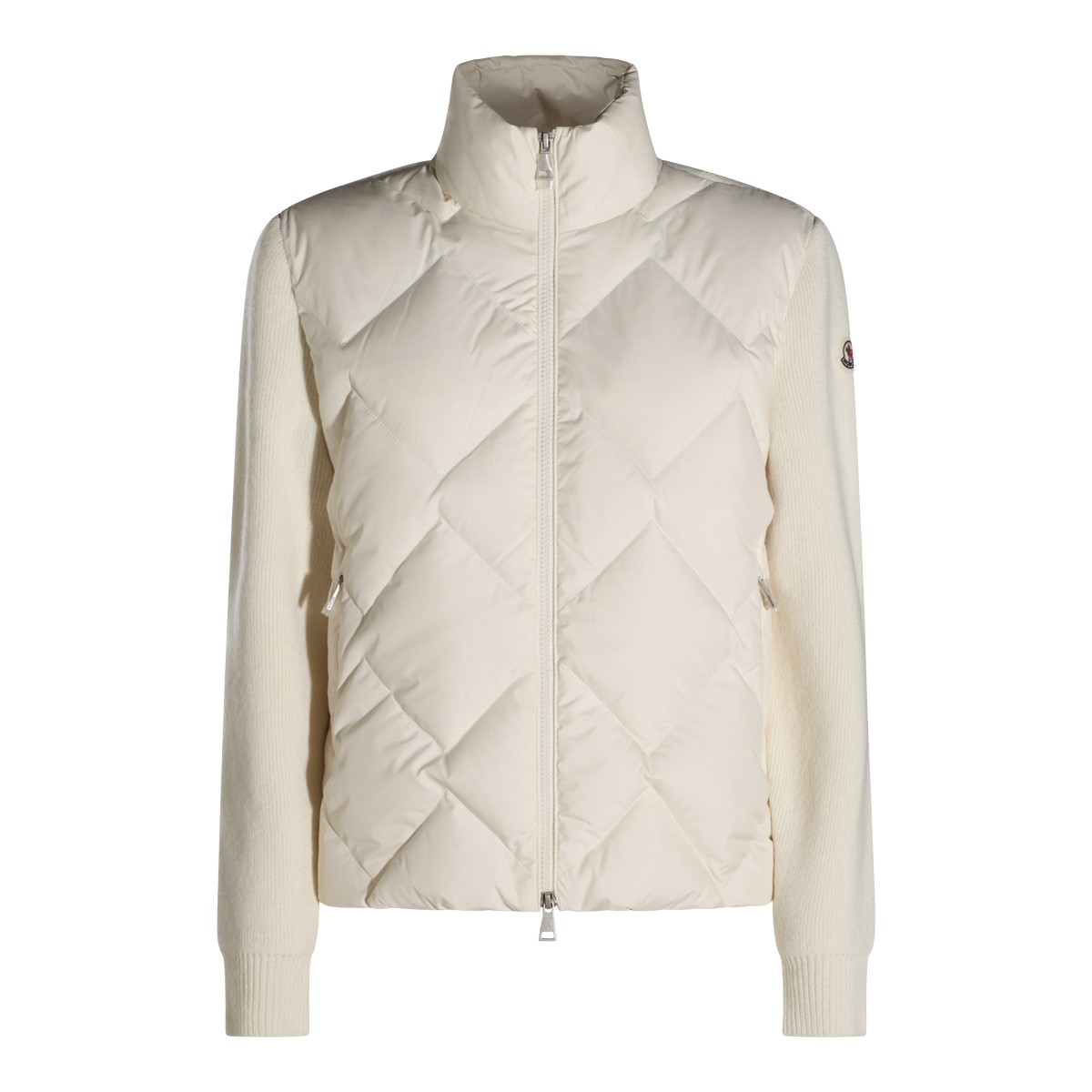 WHITE WOOL AND CASHMERE BLEND PADDED...