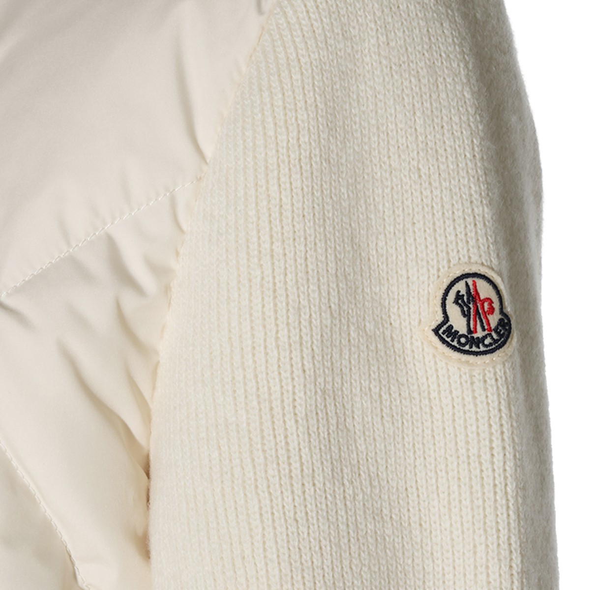 WHITE WOOL AND CASHMERE BLEND PADDED...