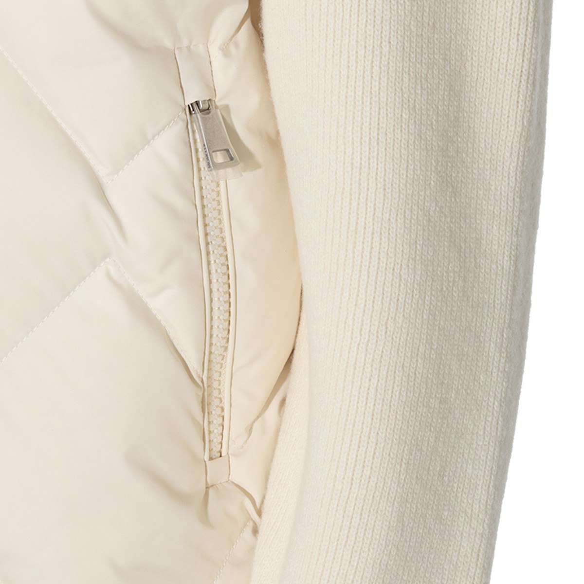 WHITE WOOL AND CASHMERE BLEND PADDED...