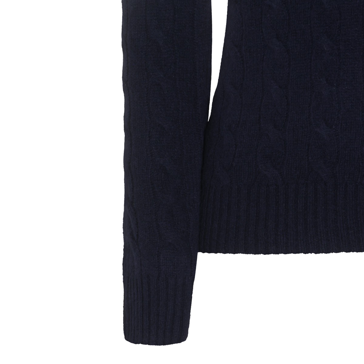 NAVY WOOL AND CASHMERE BLEND SWEATER